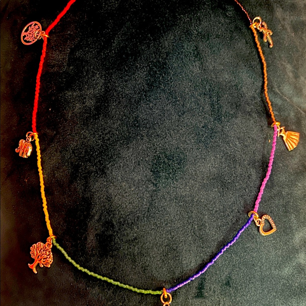 Hand Made Miyuki Delica 11/0 bead and charm necklace For Sale by the Designer